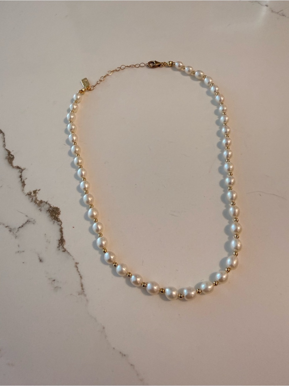 Elegant Pearl and Gold Plated Necklace